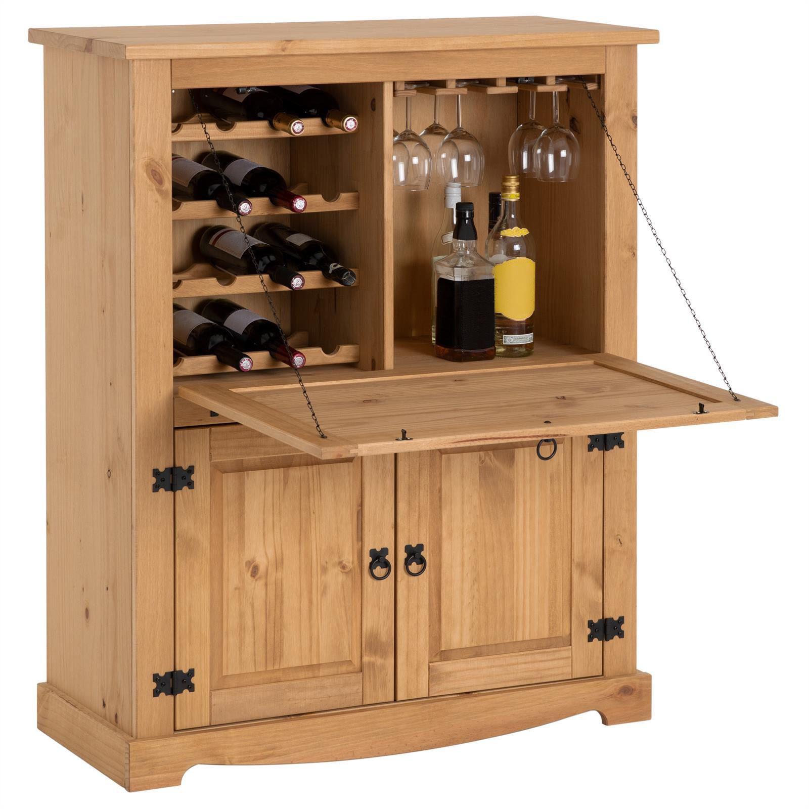 MEXICO MÖBEL WEINSCHRANK TEQUILA braun - Braun, Holz (98/121/40cm) - IDIMEX
