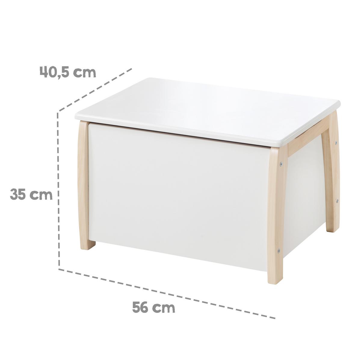SPIELZEUGTRUHE - Weiß/Naturfarben, Holzwerkstoff (56/35/39.5cm) - Roba