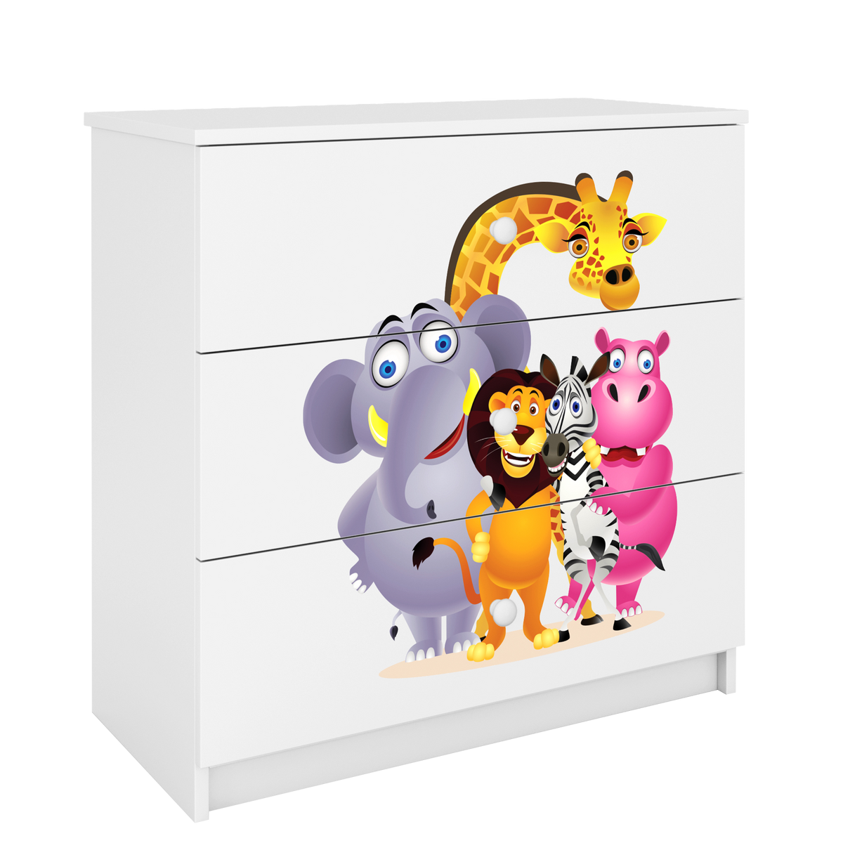KOMMODE Babydreams ZOO 81/81/41 - Weiß, Holzwerkstoff (81/81/41cm) - RAUMHIRSCH FURNITURE
