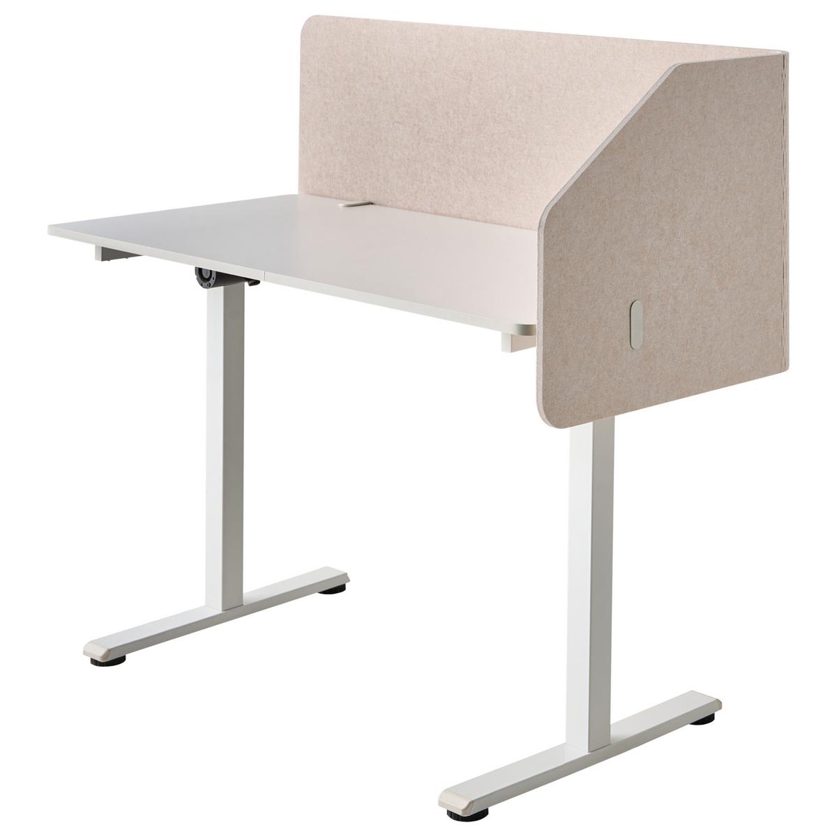 SCHREIBTISCHTRENNWAND 120/50 cm Beige Foldy - Beige, Kunststoff (120/50/1cm) - Beliani