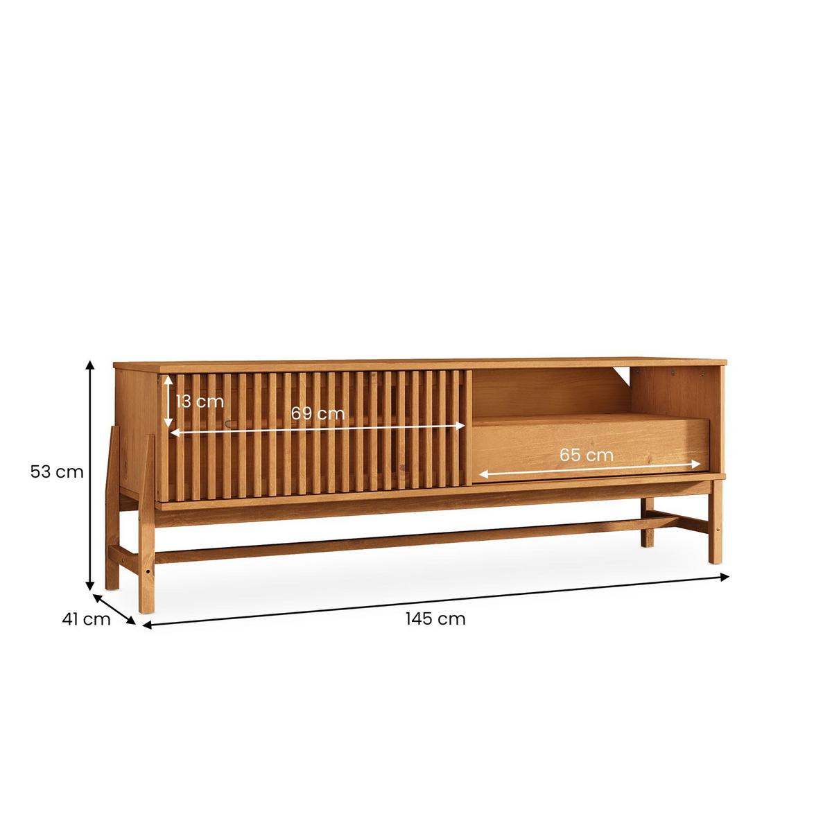 LOWBOARD ADAMO Eiche - Eichefarben, Holz (145/53/41cm) - IDIMEX
