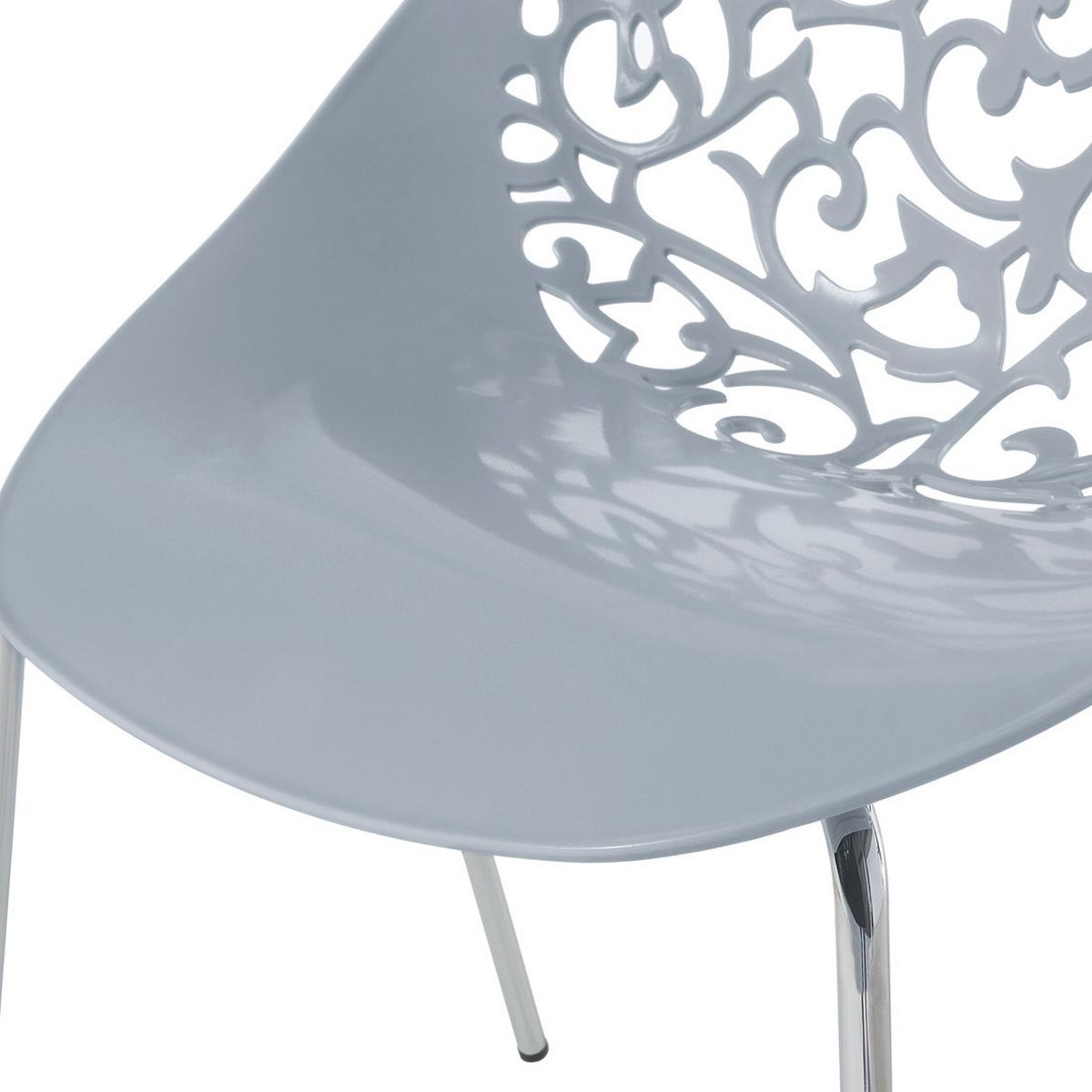 ESSZIMMERSTUHL 4er-Set Kunststoff Grau Mumford - Grau, Kunststoff/Metall (62/80/43cm) - Beliani