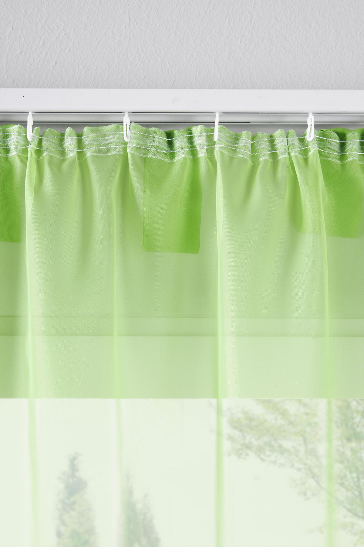 2 SCHLAUFENGARDINEN Voile 245x140 cm Apfelgrün - Grün, Textil (140/245cm) - Gardinenbox.eu