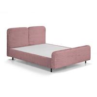 POLSTERBETT Lea mit Bettkasten, 160x200, Rosa - Schwarz/Rosa, Textil (160/200cm) - Beautysofa