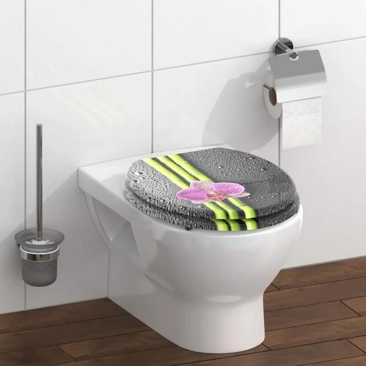 WC deska z motivom orhideje