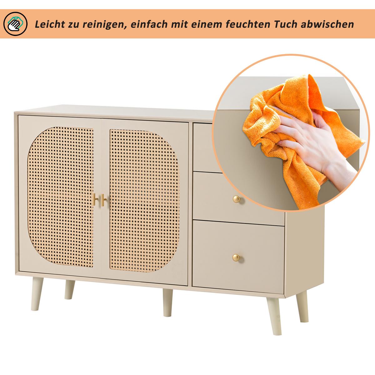 SIDEBOARD Cremeweiß 120/40/82,5 cm - Creme, Holzwerkstoff (40/83/120cm) - Urban Meuble