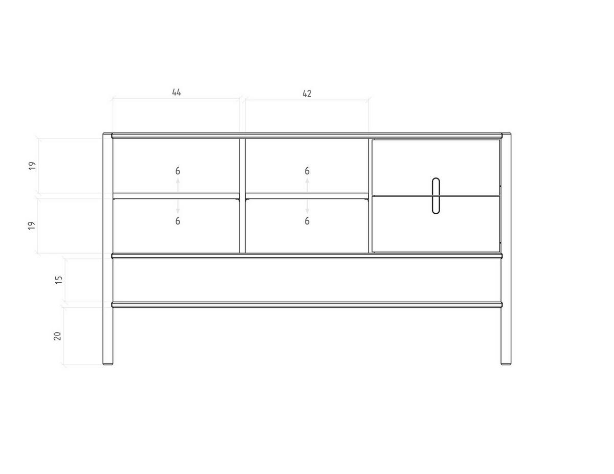 KOMMODE INA Wildeiche - Mokka, Holz (142/81/46cm) - byoak