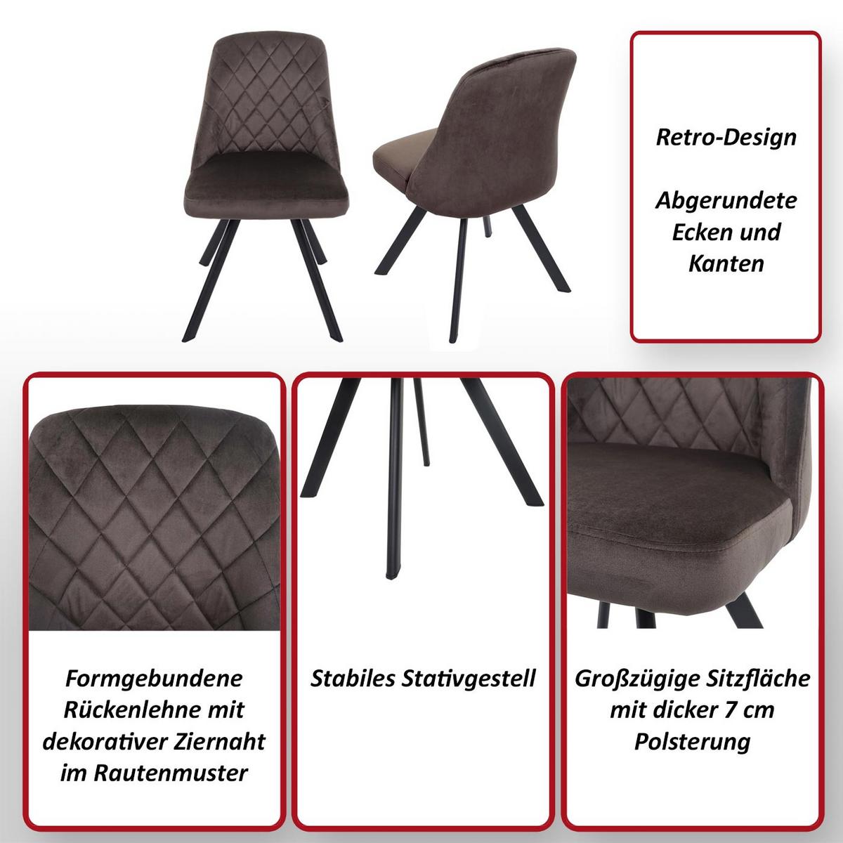 ESSZIMMERSTUHL Dunkelbraun - Dunkelbraun, Textil (48/84/51cm) - MCW