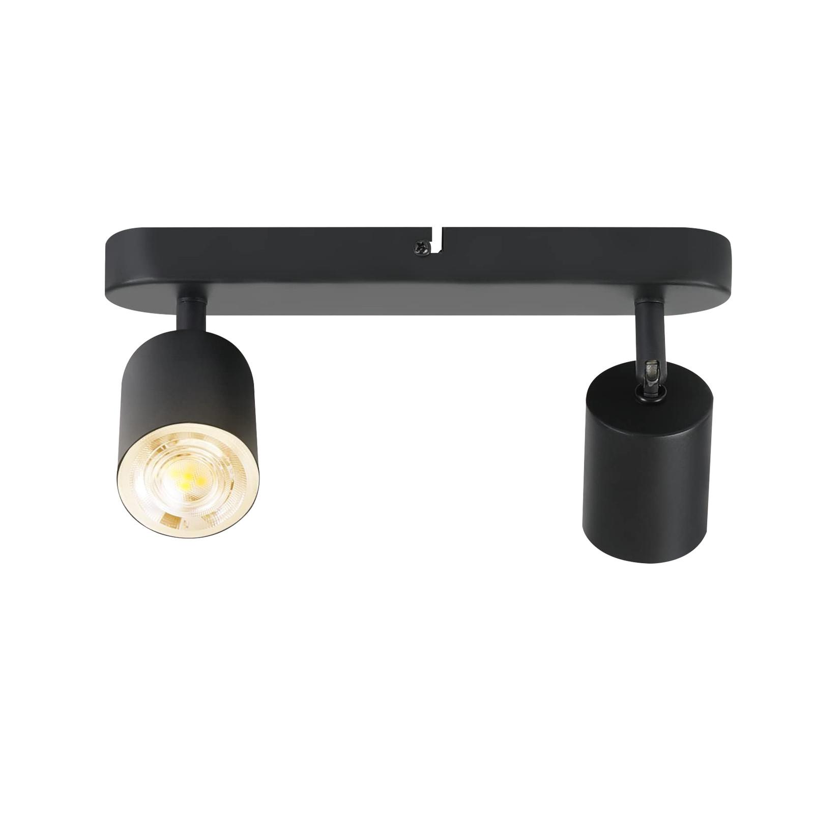DECKENSTRAHLER Freiheit 2-flammig 27/7/14 cm - Schwarz, Metall (27/7/14cm) - Nettlife