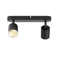 DECKENSTRAHLER Freiheit 2-flammig 27/7/14 cm - Schwarz, Metall (27/7/14cm) - Nettlife