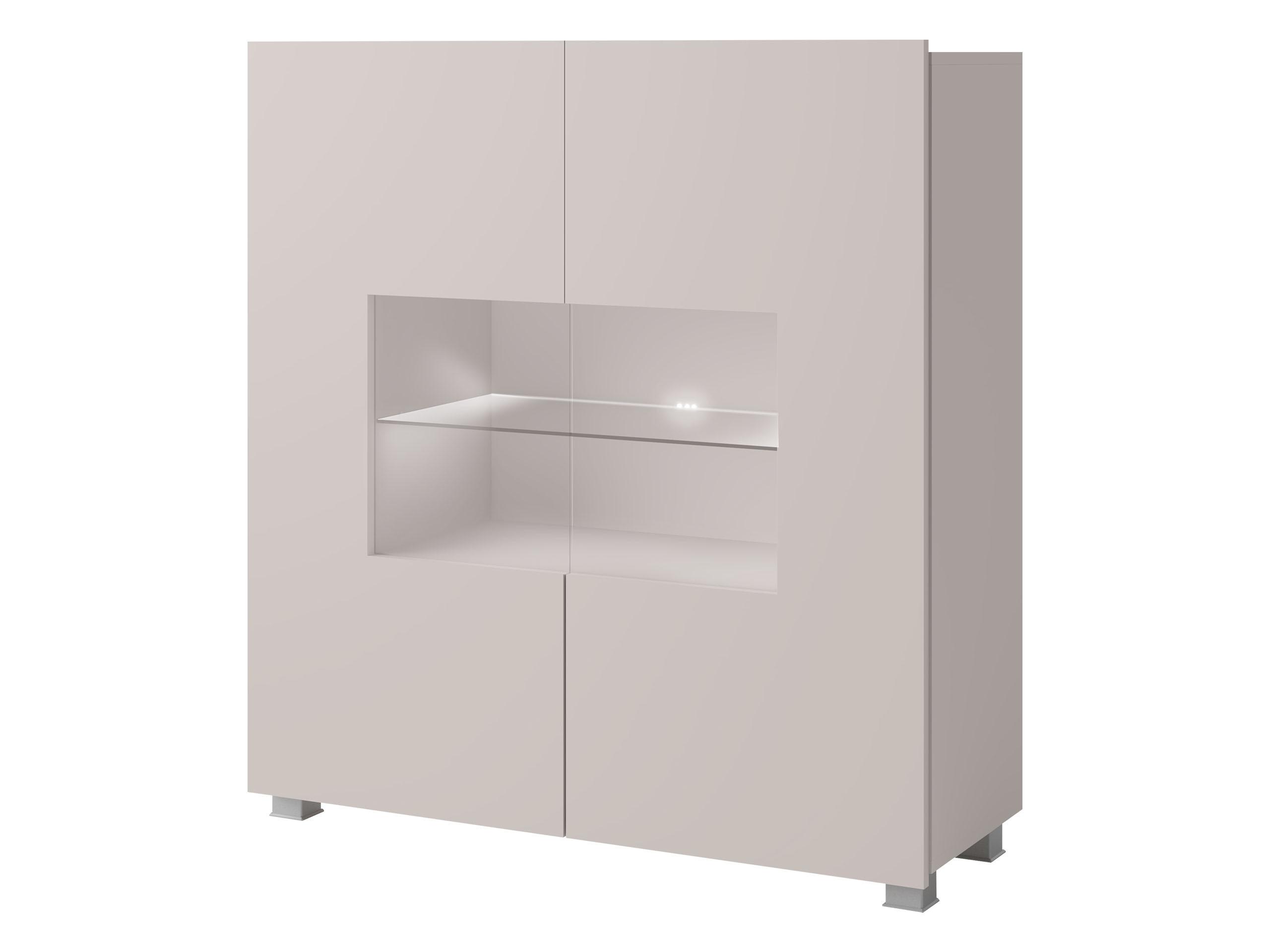 KOMMODE Calabrini 01 mit weißer LED Beleuchtung - Kaschmir, Holzwerkstoff (100/107/35cm) - MIRJAN24