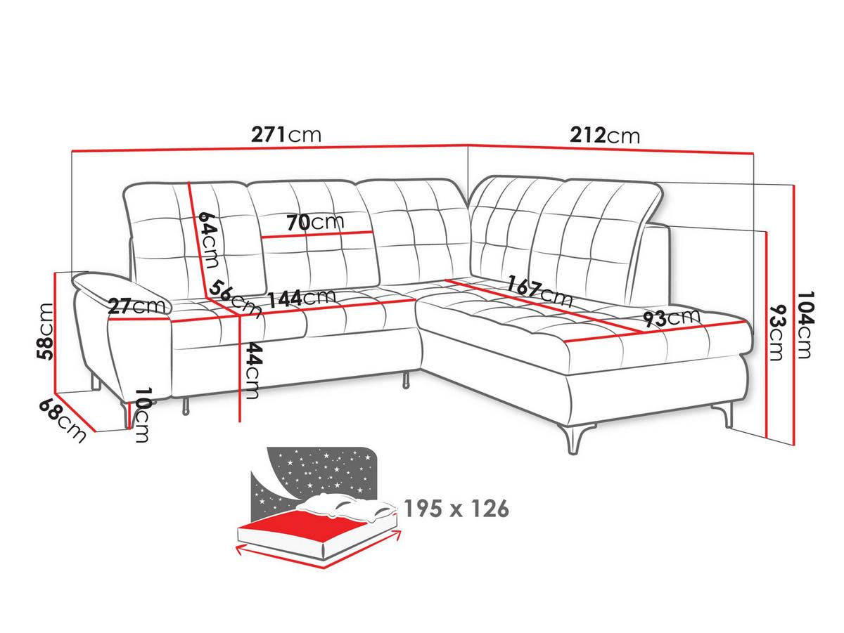 ECKSOFA Forest, Seite: Links - Beige/Schwarz, Holz/Textil (271/212cm) - MIRJAN24
