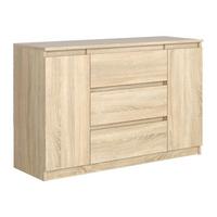 KOMMODE NUDO 120/78,5/39cm mit 3 Schubladen 2 Türen Sonoma Eiche - Sonoma Eiche, Holzwerkstoff (120/78.5/39cm) - MASSENO