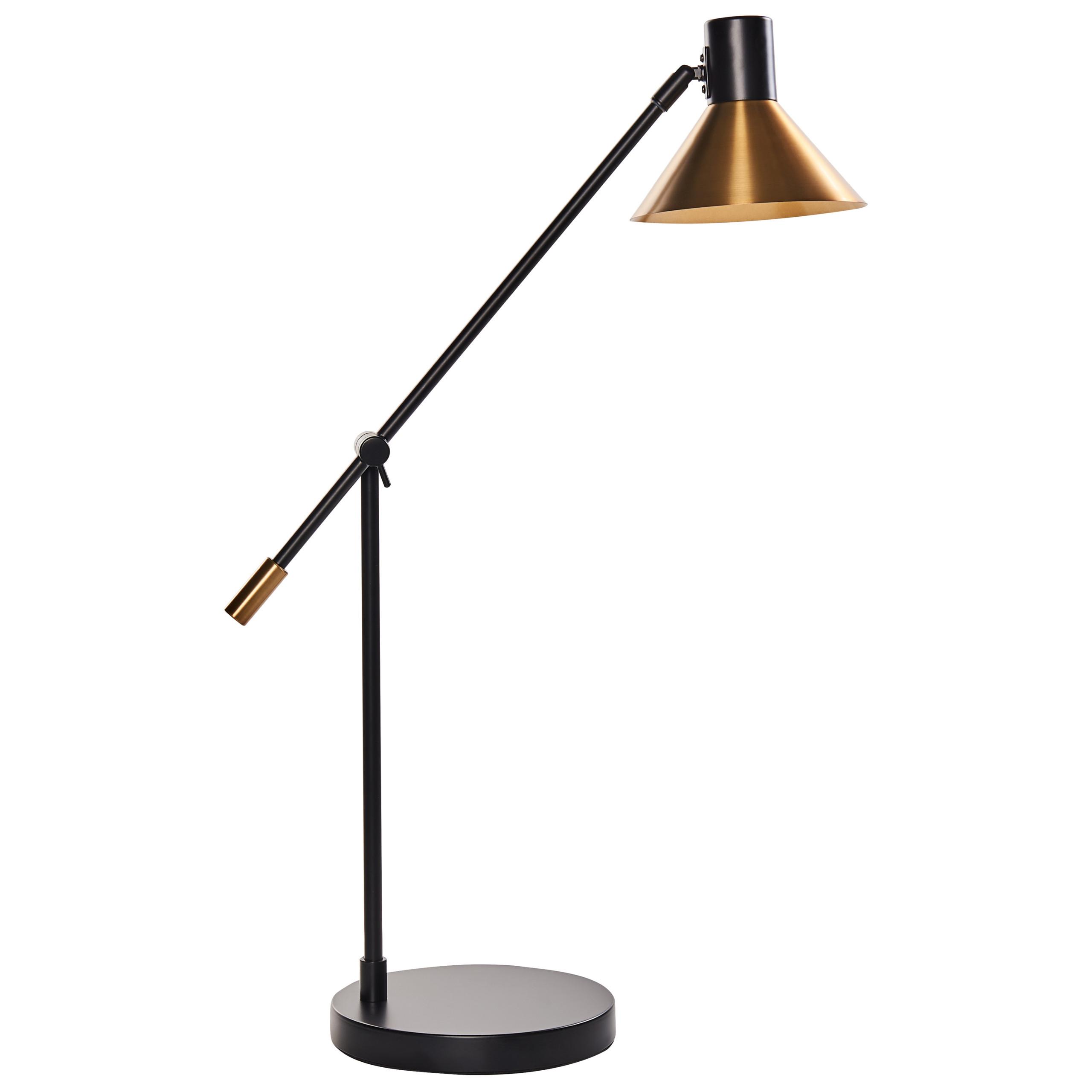 SCHREIBTISCHLAMPE Gold/Schwarz Pinkeen - Goldfarben/Schwarz, Metall (62/21/63cm) - Beliani