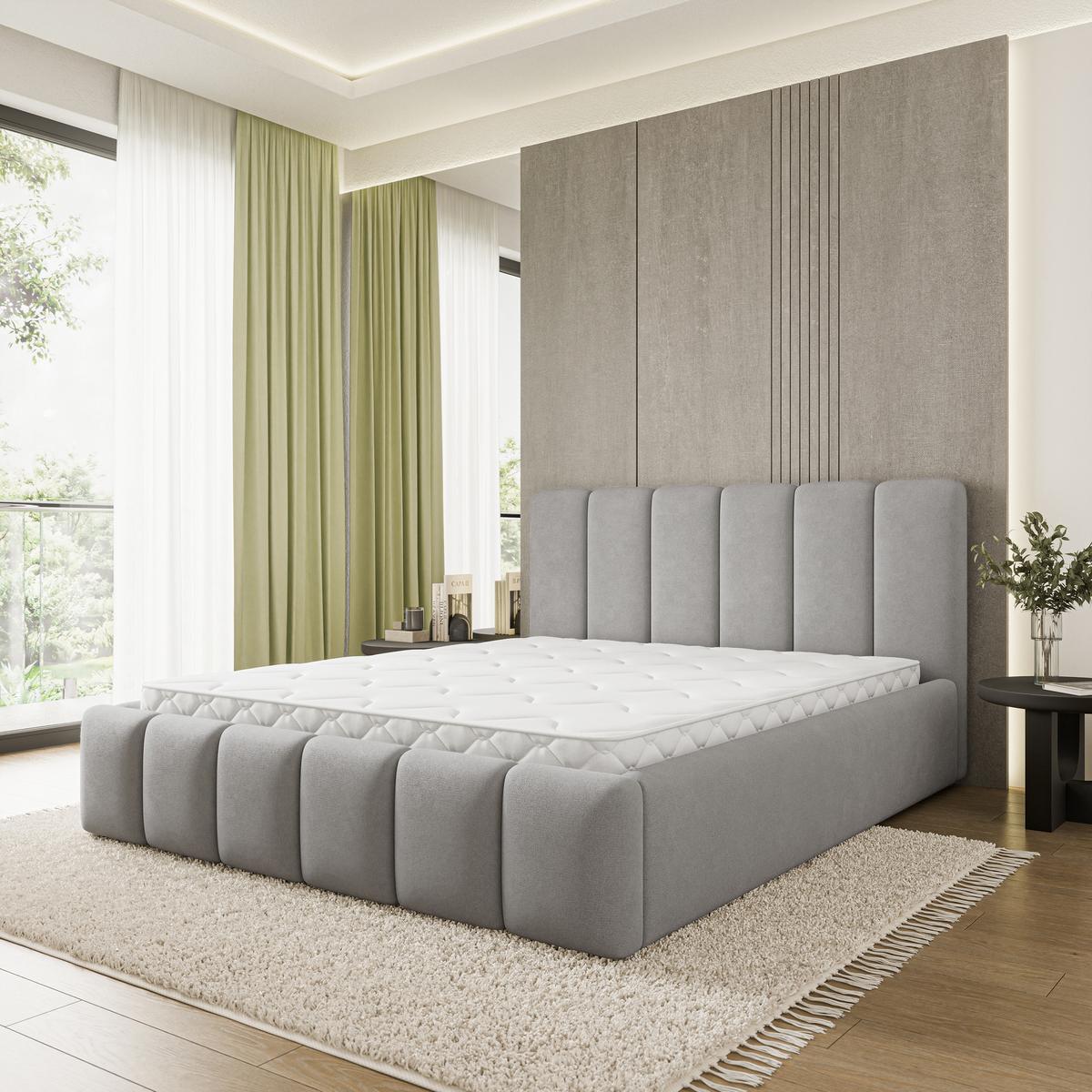 POLSTERBETT ATTORA SR 200x200 cm mit Bettkästen - Grau - Grau, Holz (200/200cm) - MASSENO