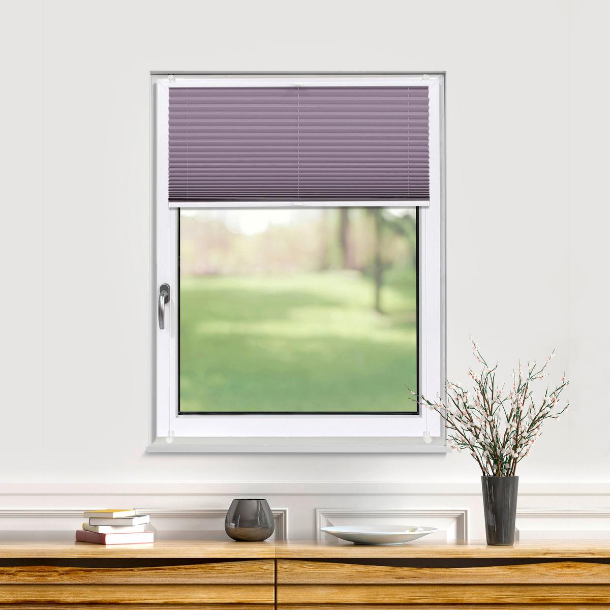 PLISSEE Thermo Basic 75 x 210cm Klemmfix ohne Bohren - Flieder, Textil (75/210/210cm) - Deco-Raum