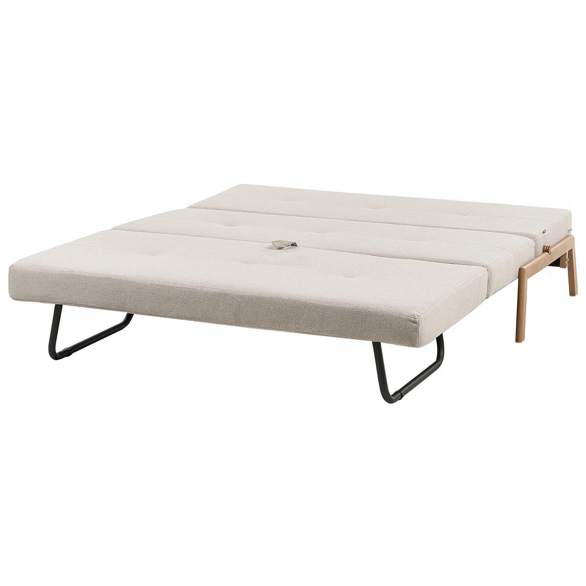 2-SITZER-SCHLAFSOFA beige Edland - Hellbraun/Beige, Textil (152/76/96cm) - Beliani