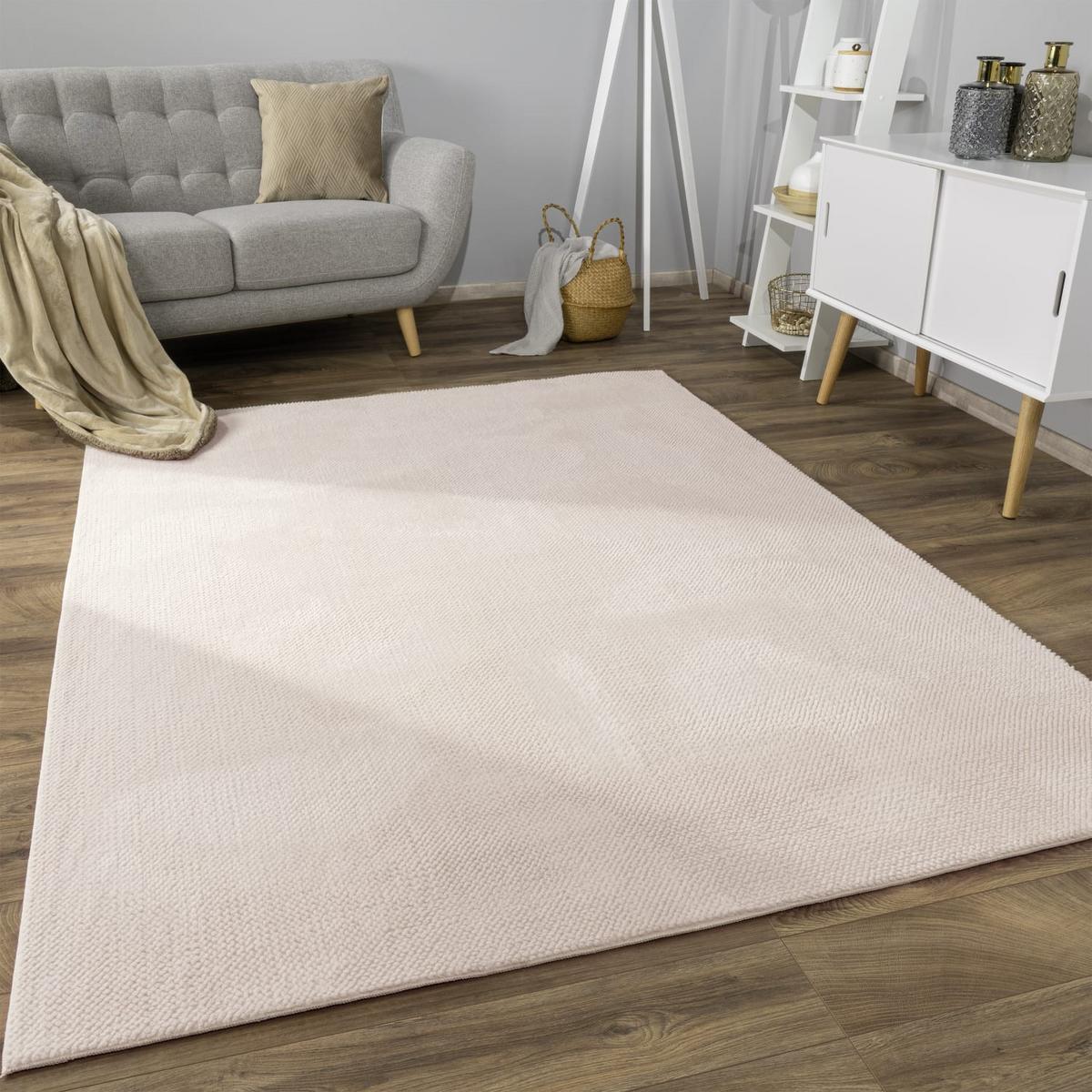 KURZFLORTEPPICH, einfarbig, Florhöhe 12 mm, Beige, 120 x 160 cm - Beige, Textil (160/120cm) - KADIMA DESIGN