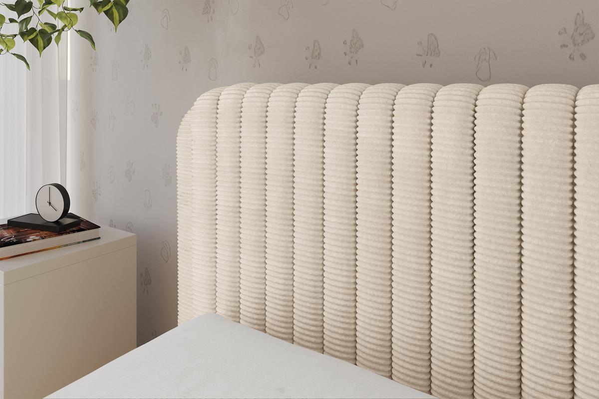 EINZELLBETT Jugendbett mit Bettkasten, Rechts - AURY 100x200 Beige - Kaschmir, Holzwerkstoff/Textil (100/200cm) - ALTDECOR