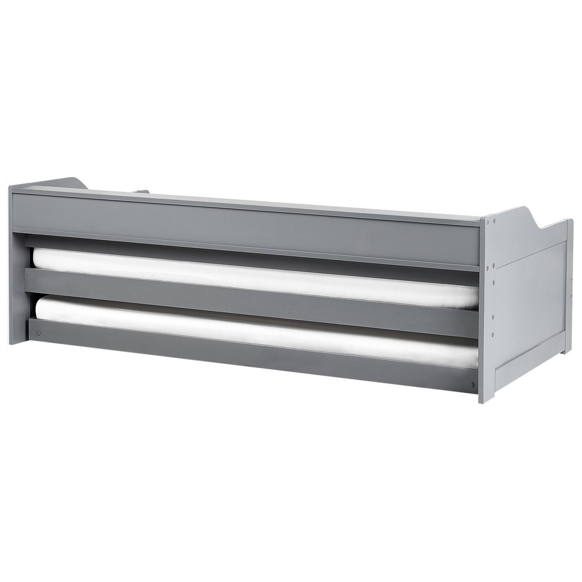 AUSZIEHBETT 90x200 cm Grau Edern - Grau, Holz (90/200cm) - Beliani