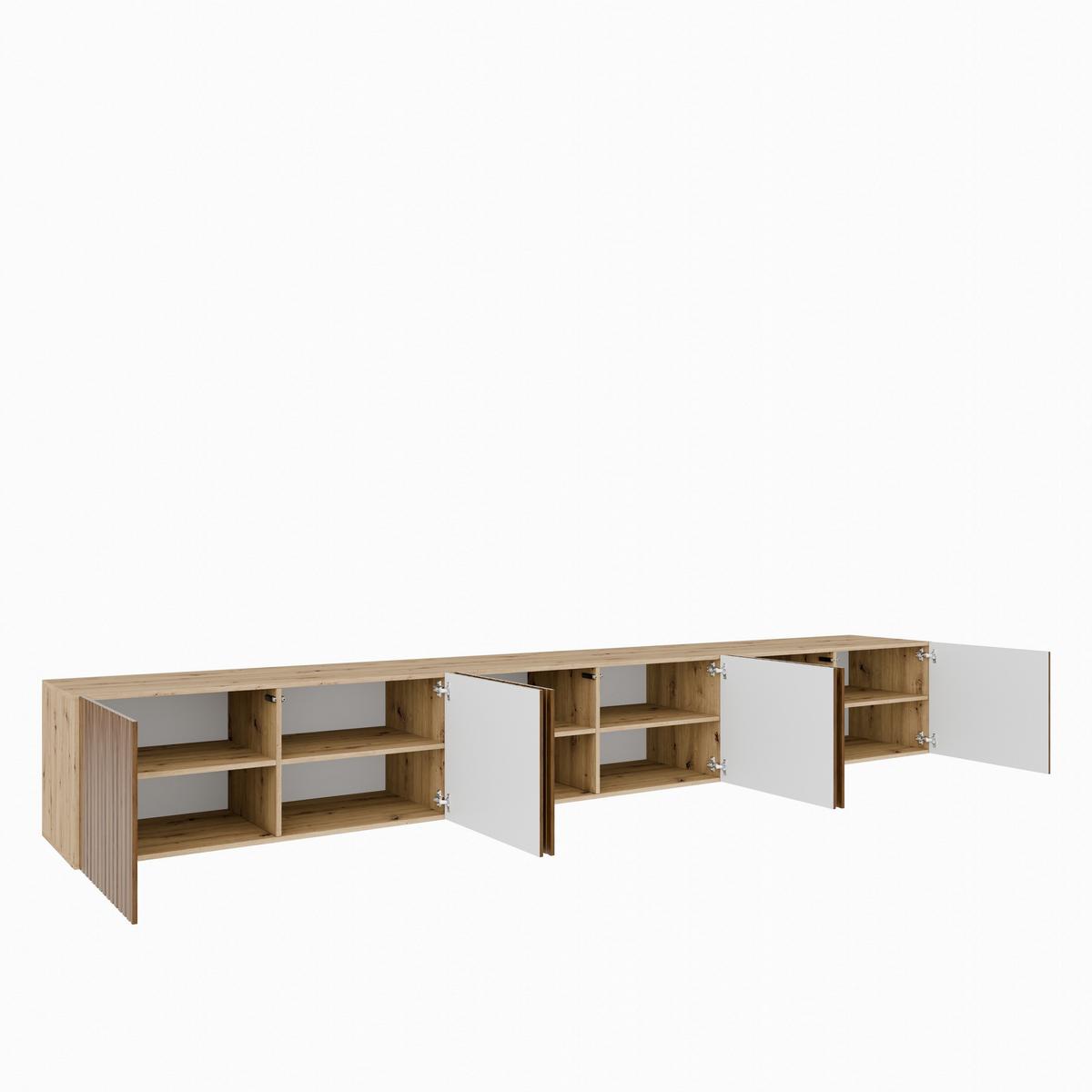 LOWBOARD LIVO 300/41/40 cm, Hängender TV-Schrank Eiche Artisan / Eichefarben - Eichefarben/Braun, Holzwerkstoff (300/41/40cm) - MASSENO