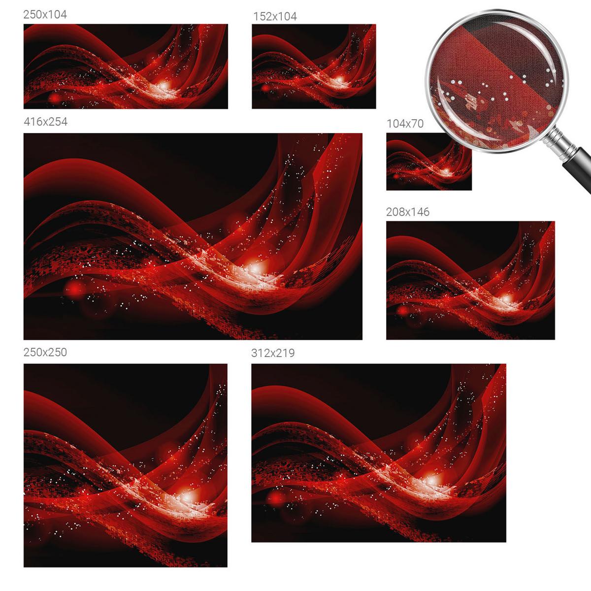 FOTOTAPETE 104x70 cm - Roter Wirbel - Weiß, Textil (104/70cm) - Wallfluent