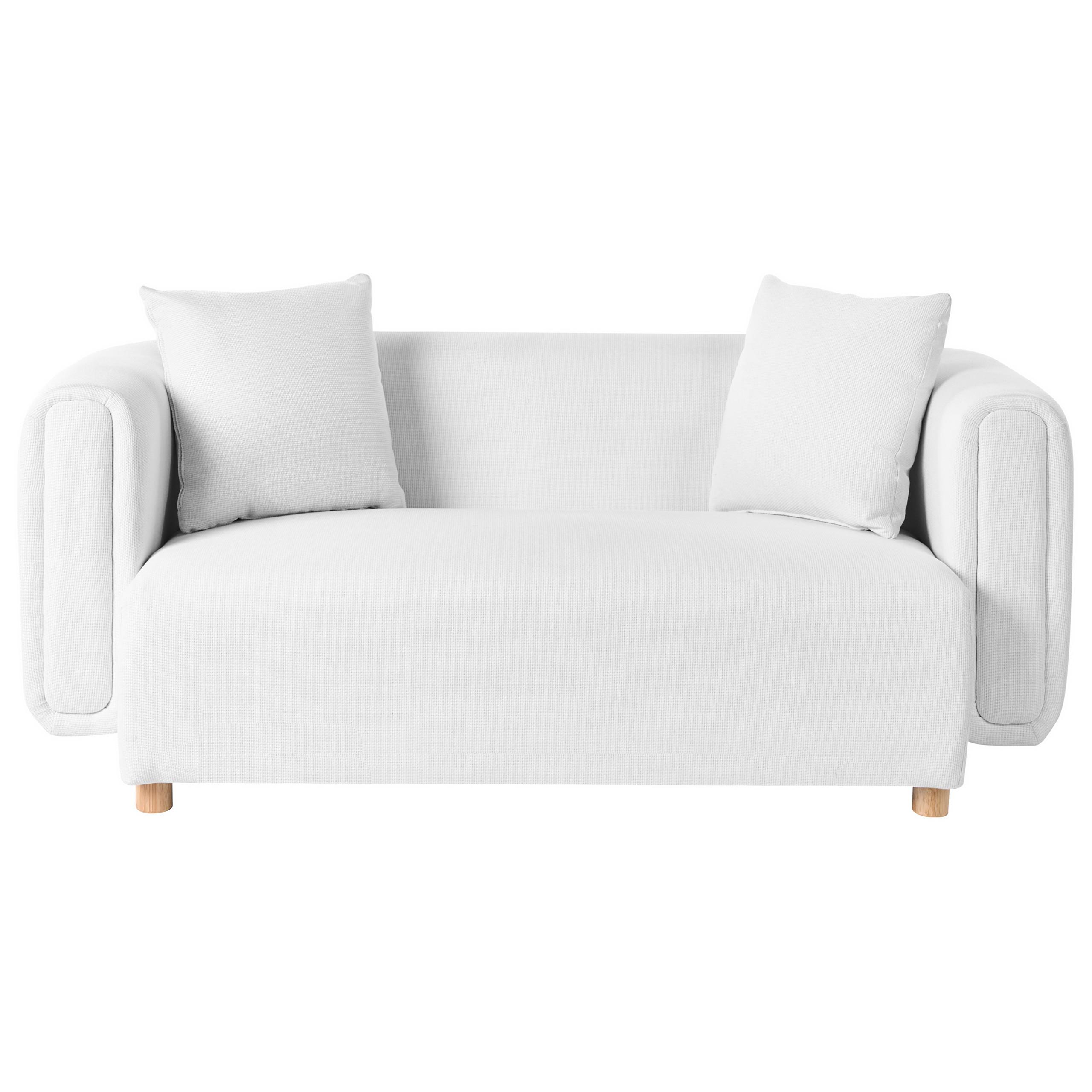 2-SITZER-SOFA Stoff Weiß Lillerod - Hellbraun, Textil (176/67/86cm) - Beliani