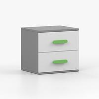 NACHTTISCH JONAS II 22, 55/51/44, 2 Schubladen, grau - Grau, Holzwerkstoff (55/44/51cm) - imoebel24