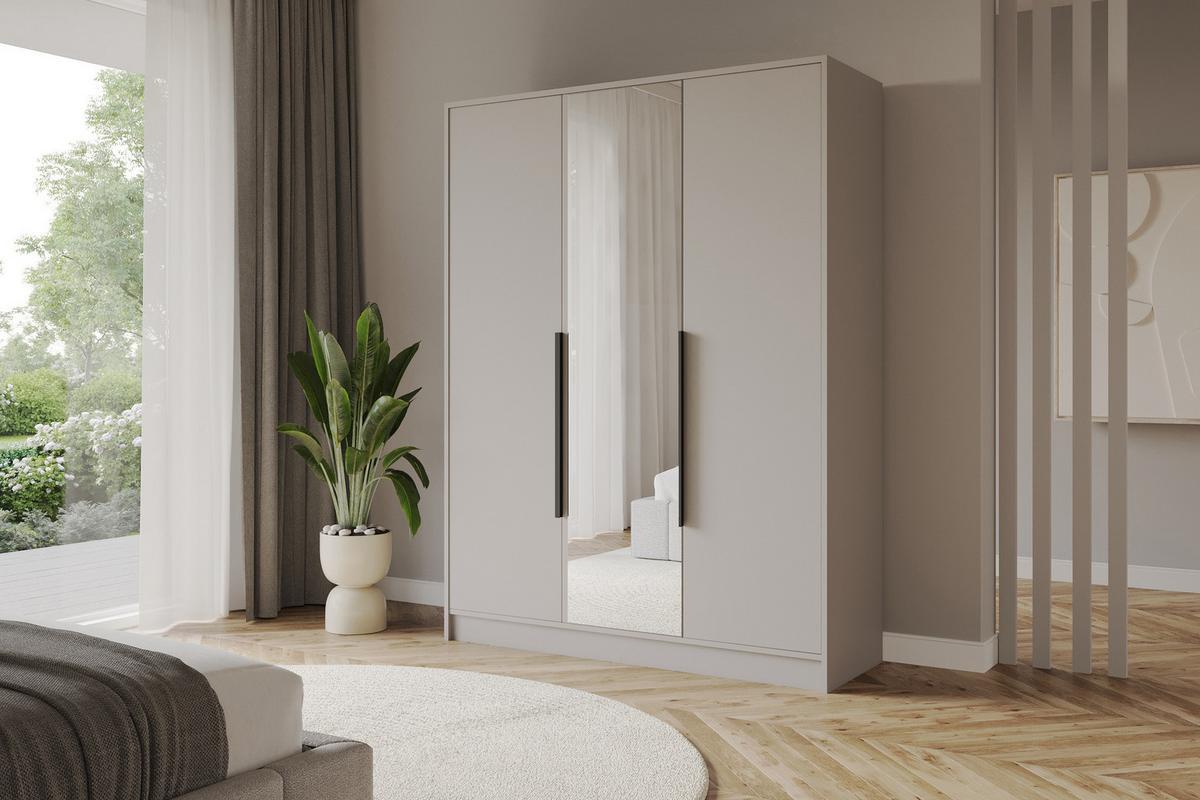 KLEIDERSCHRANK - LESE - 150 - Kaschmir - Kaschmir/Schwarz, Holzwerkstoff (150/200/51cm) - ALTDECOR