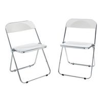 KLAPPSTUHL-SET Pornainen 2 TLG. - Weiß, Kunststoff/Metall (46/74/47cm) - [en.casa]