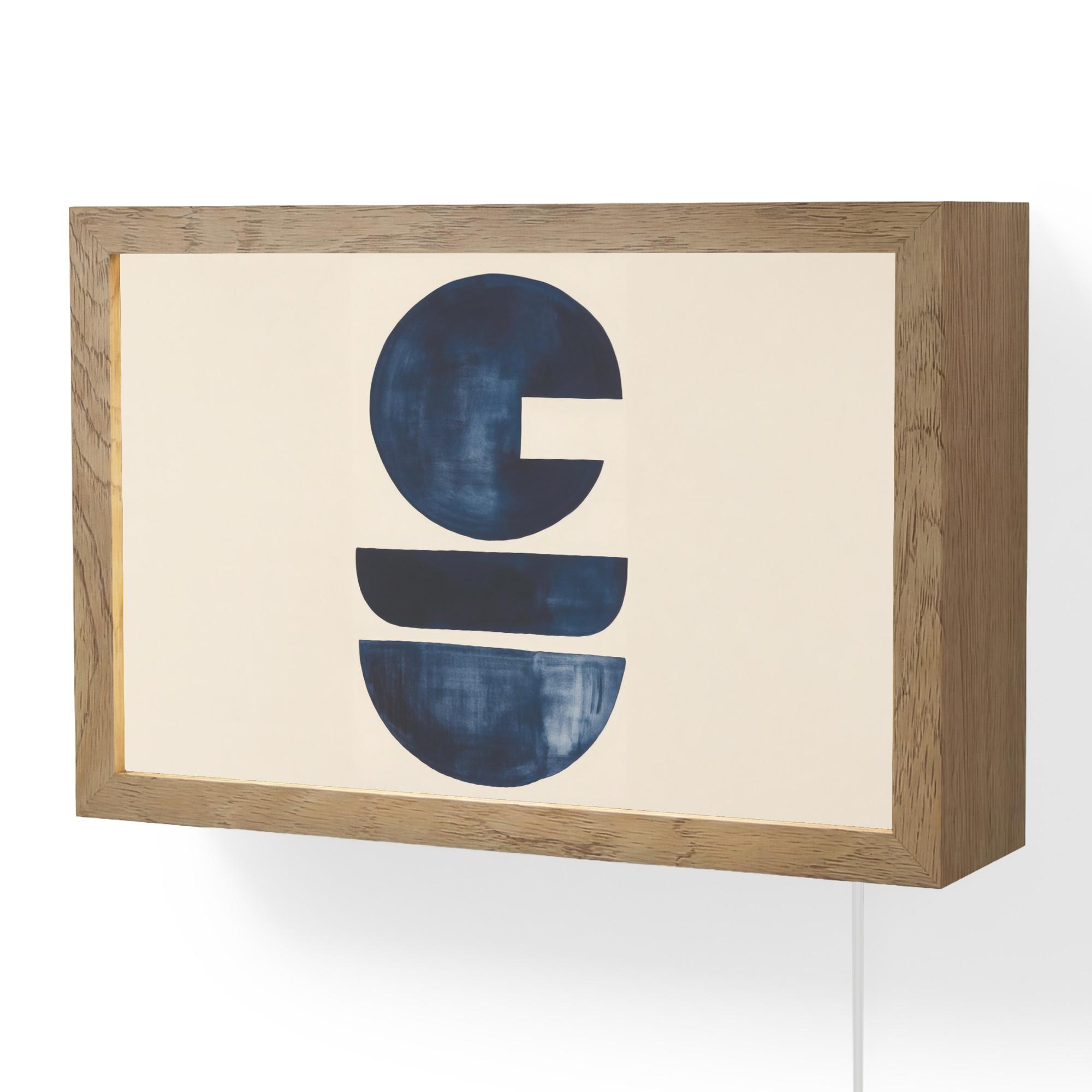 WANDLEUCHTE Formen - Blau - Abstrakt LED 30x20 cm - Dunkelblau, Holzwerkstoff (30/20/8cm) - OnlyWow