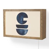 WANDLEUCHTE Formen - Blau - Abstrakt 30x20 cm - Dunkelblau, Holzwerkstoff (30/20/8cm) - OnlyWow