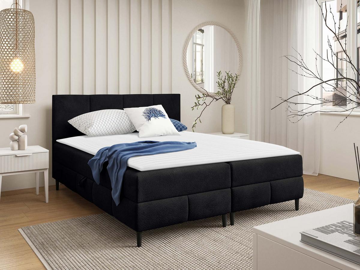 BOXBETT Box Best 2 - H3 - Schwarz, Holz/Holzwerkstoff (160/200cm) - MIRJAN24