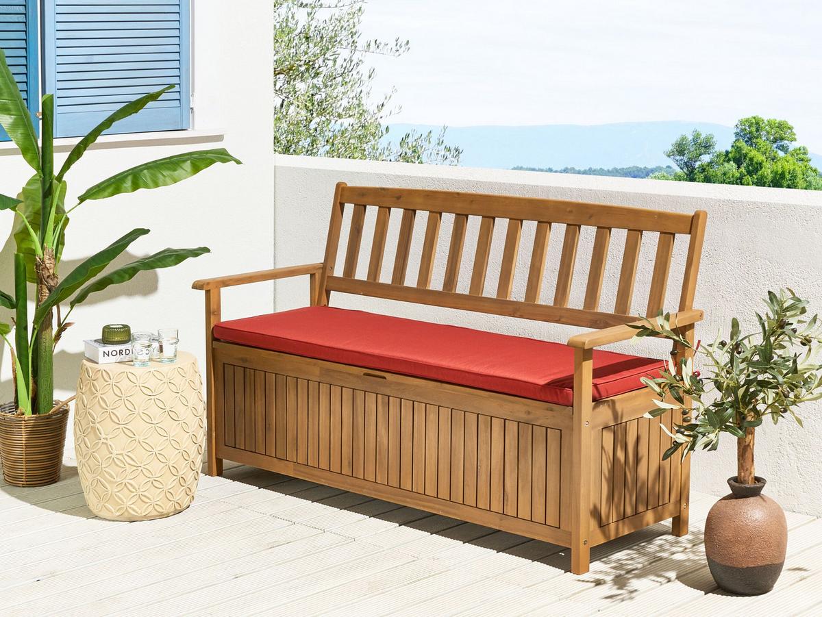 SITZBANKPOLSTER KISSEN Rot Sovana - Rot, Textil (148/5/45cm) - Beliani