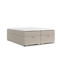 BOXBETT Reto 120/200 cm Hellbeige im Megan Stoff - Sandfarben/Chromfarben, Holz/Holzwerkstoff (120/200cm) - AltaBeds