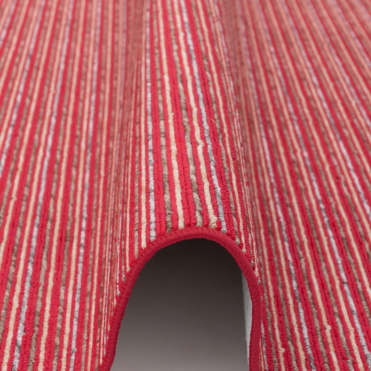 STREIFENBERBER TEPPICH MARTA - Rot, Textil (160/240cm) - Snapstyle