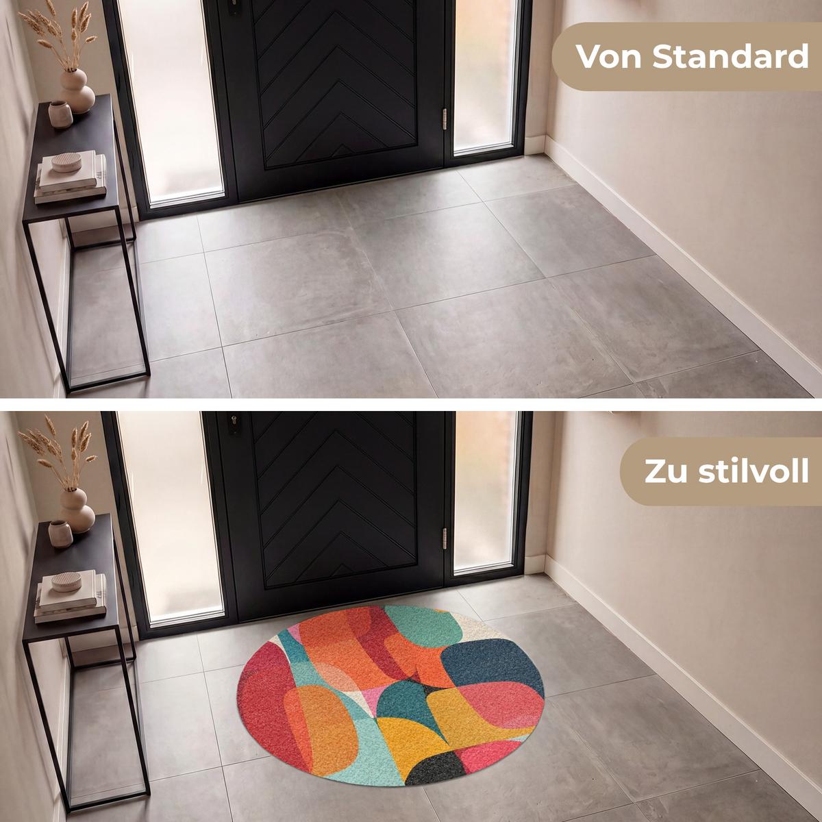 FUSSMATTE Formen - Bunt - Abstrakt - Flugzeuge Sauberlaufmatte 120x120 cm - Multicolor, Kunststoff (120/0.4cm) - MuchoWow