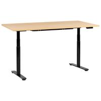 SCHREIBTISCH elektrisch höhenverstellbar 180/72 cm Schwarz/Hellbraun Destinas - Hellbraun/Schwarz, Holzwerkstoff/Metall (72/180/67cm) - Beliani