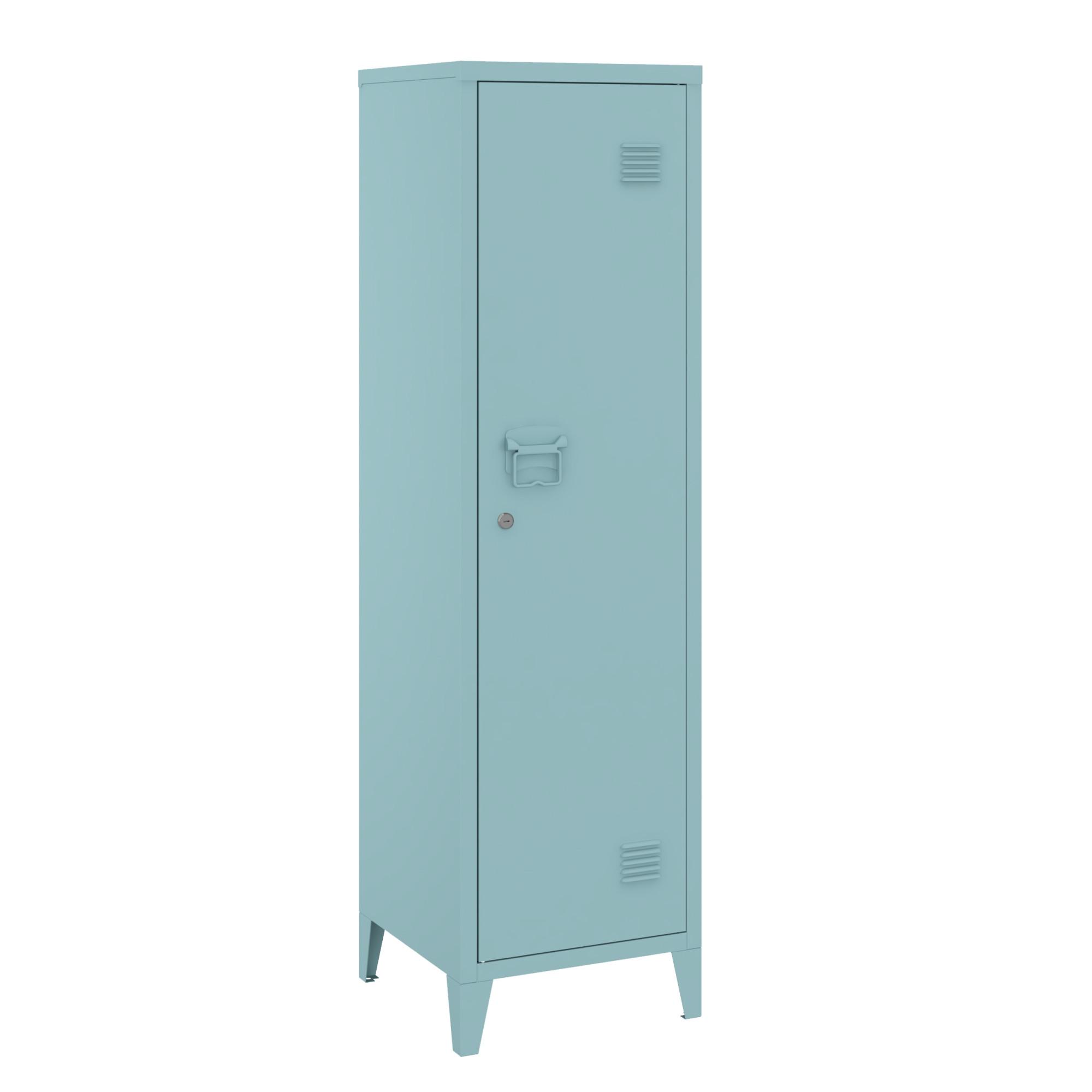 EINZELSPIND Kurikka - Hellblau, Metall (38/137/38cm) - [en.casa]