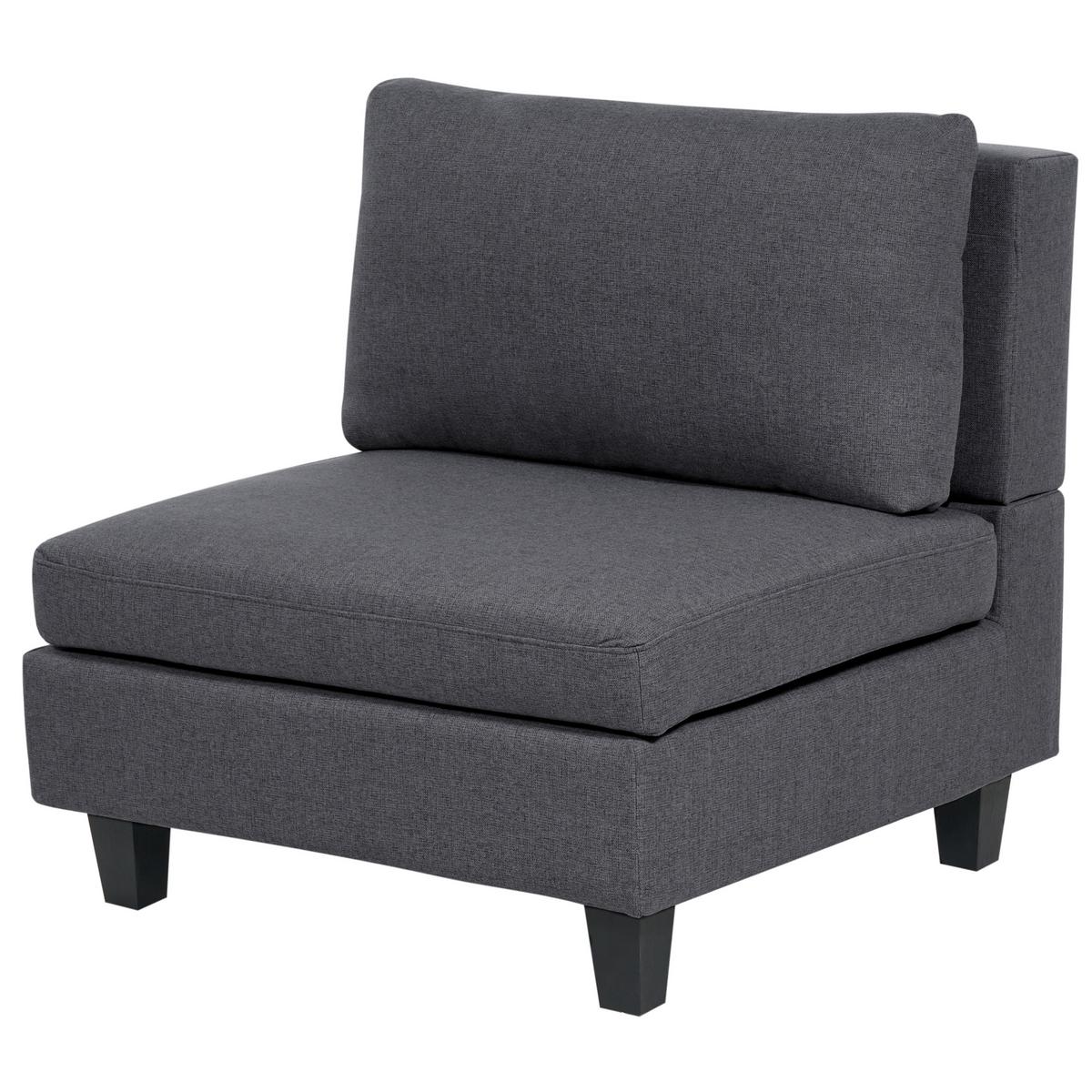 5-SITZER-MODULSOFA U-förmiges Dunkelgrau Stoff Unstad - Dunkelgrau, Textil (228/72/76cm) - Beliani