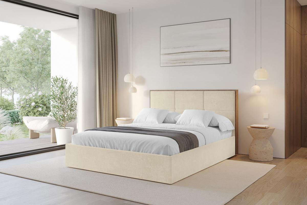 POLSTERBETT mit Bettkasten und Lattenrost, Boxbett ohne Matratze - LILA 140x200 Beige - Beige, Holzwerkstoff/Textil (140/200cm) - ALTDECOR