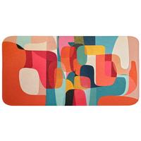 BADEMATTE Formen - Bunt - Abstrakt - Flugzeuge 120x60 cm - Multicolor, Textil (120/60cm) - OnlyWow