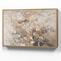 WANDLEUCHTE MIT AKKU Mandelblüte - Kunst - Van Gogh - Beige - Abstrakt 100x70 cm - Graubraun, Holzwerkstoff (100/70/8cm) - OnlyWow
