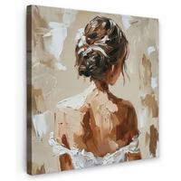LEINWANDBILD Frau - Farbe - Abstrakt - Beige - Modern Deko Groß 90x90 cm - Sandfarben, Textil (90/90cm) - MuchoWow
