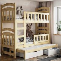 ETAGENBETT FÜR 3 PERSONEN MIT MATRATZEN Dopio 75x180 cm - Beige, Holz (75/180cm) - Selsey