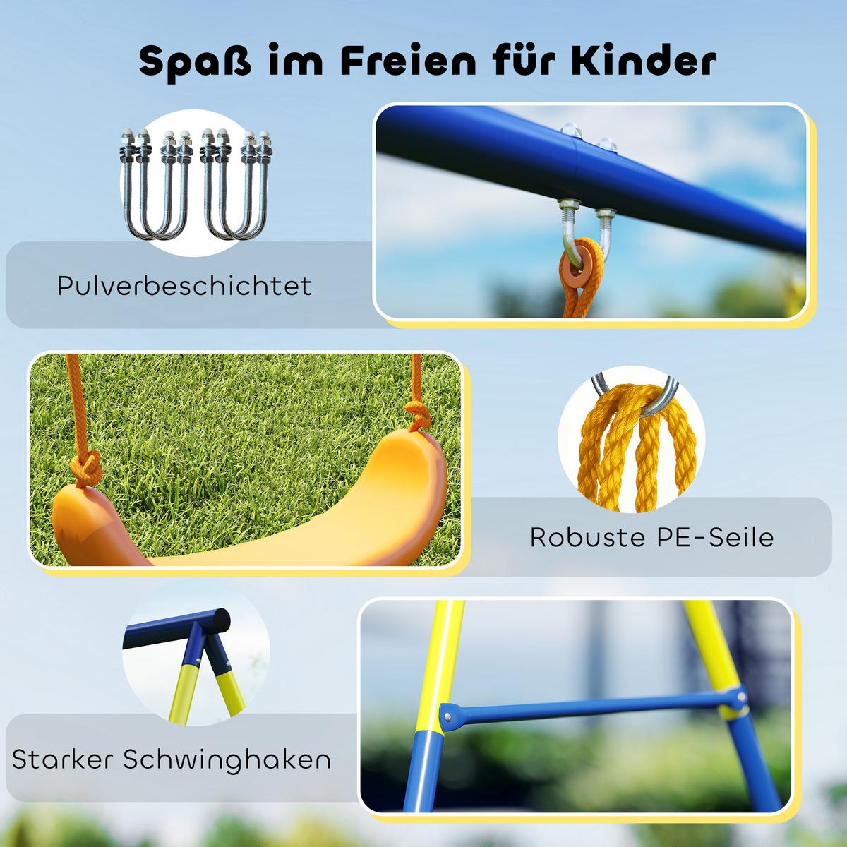 SCHAUKELGESTELL Stahl Mehrfarbig - Blau, Metall (160/285cm) - AIYAPLAY