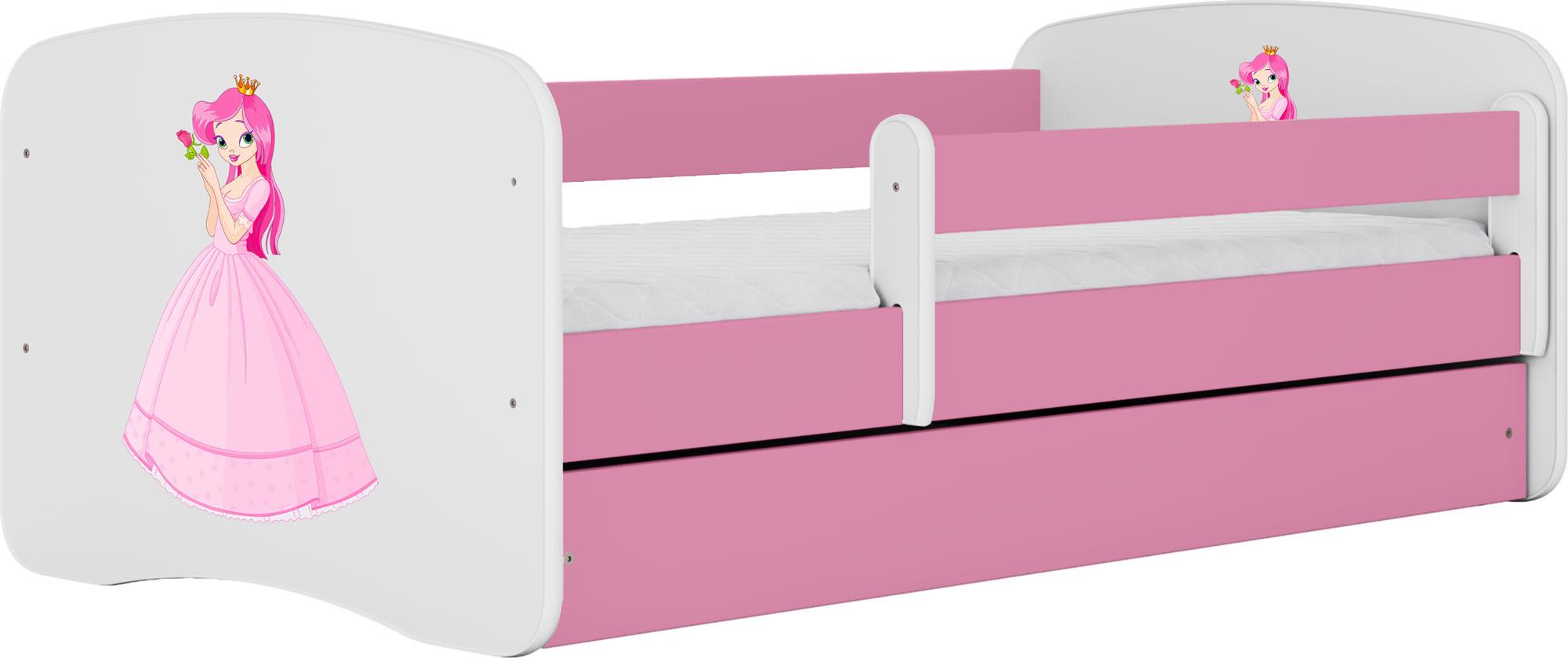 KINDERBETT Emily mit Schublade und Matratze, Rosa 70x140 cm - Altrosa, Holzwerkstoff (140/70cm) - WFL GROUP