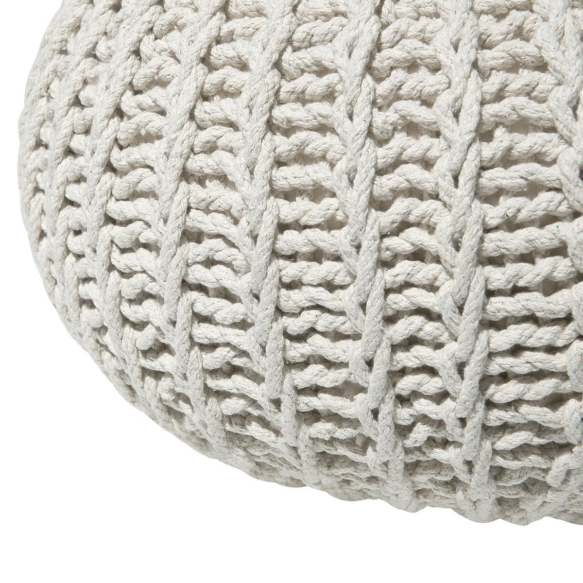 POUF Conrad 50/50/35 cm - Beige, Naturmaterialien/Textil (50/35/50cm) - Beliani