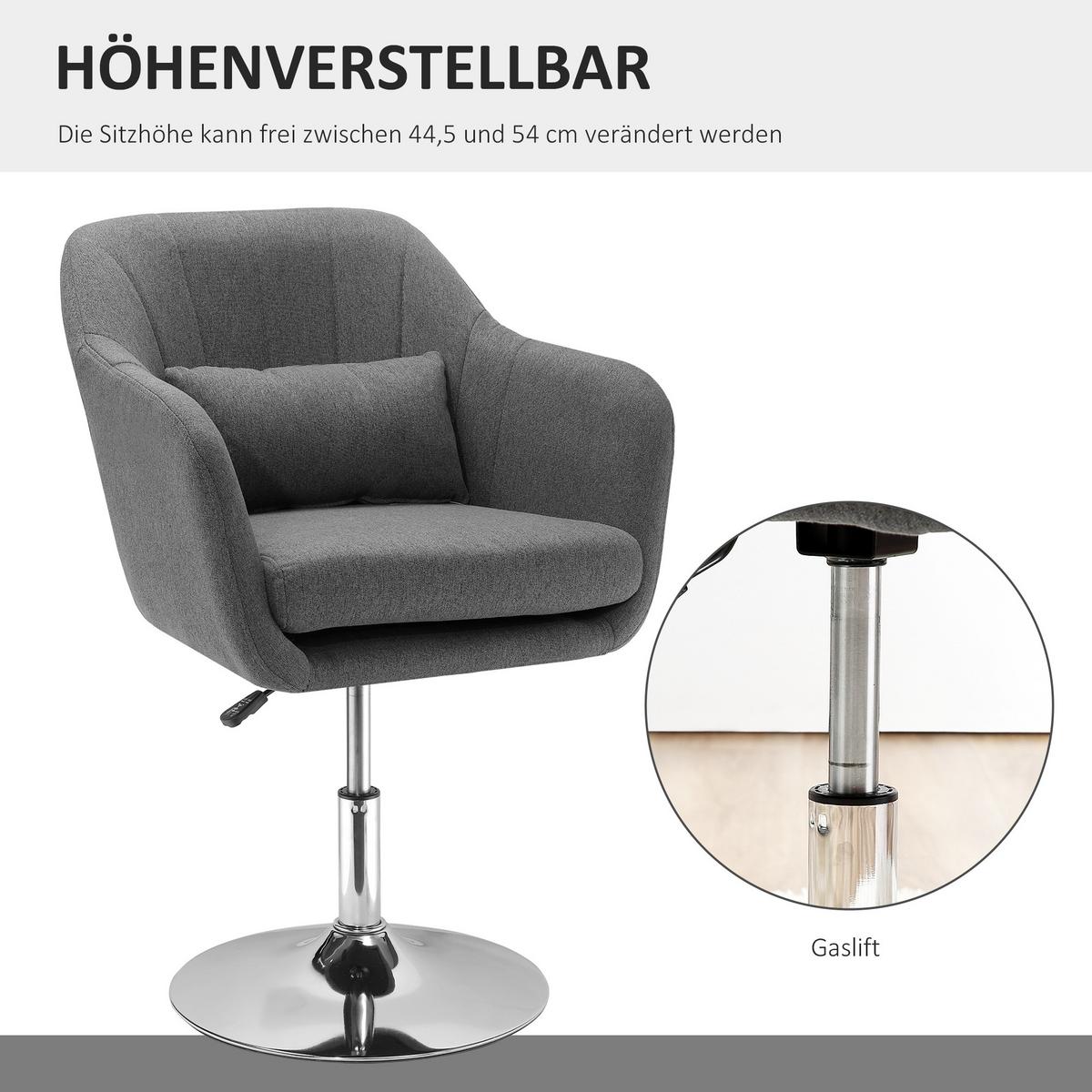 SESSEL Polyester Dunkelgrau - Dunkelgrau, Kunststoff (60/91/60cm) - HOMCOM