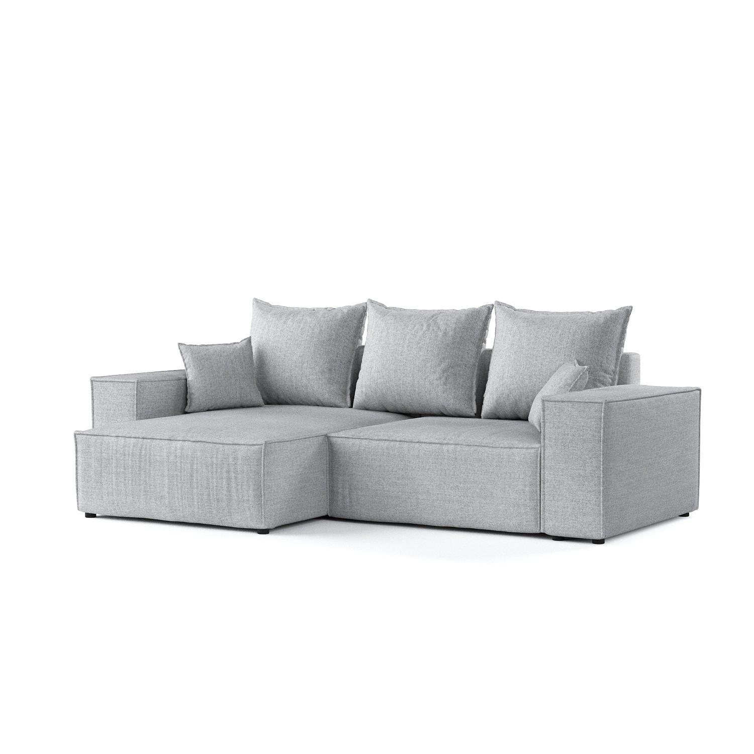 ECKSOFA SENSO mit Schlaffunktion Hellbeige im City Stoff - Hellgrau/Schwarz, Holz/Holzwerkstoff (255/148cm) - AltaBeds